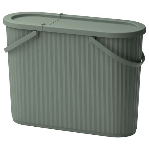 IKEA - DAMMANG, waste bin, grey-green, 48 l