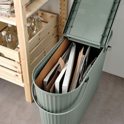 IKEA - DAMMANG, waste bin, grey-green, 48 l