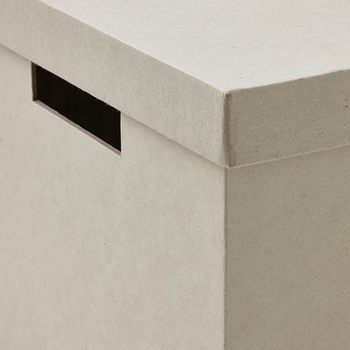 IKEA - RAGODLING, box with lid, beige, 25x35x20 cm