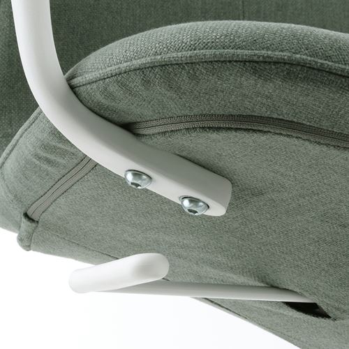 IKEA - LANGFJALL, office chair, Gunnared green-white, with armrests