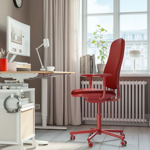 IKEA - SMÖRKULL, office chair, Grasnas red