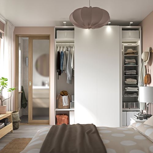 IKEA - PAX/HASVIK, PAX sürgü kapaklı gardırop, beyaz, 200x66x236 cm