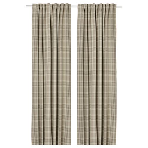 IKEA - HAGGVECKMAL, blackout curtain, 1 pair, beige, 145x300 cm