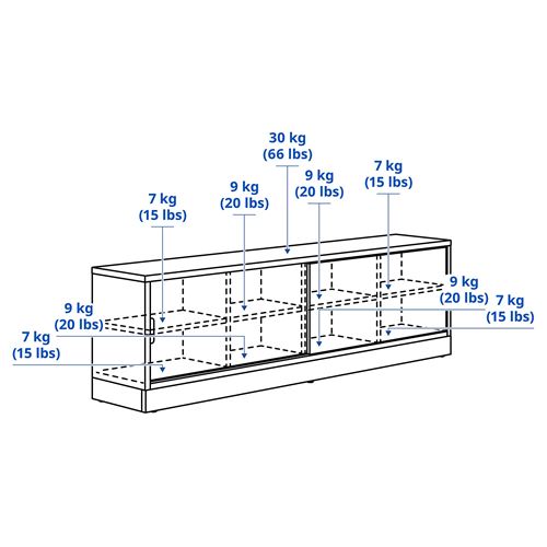 IKEA - TONSTAD, tv sehpası, kırık beyaz, 177x37x56 cm