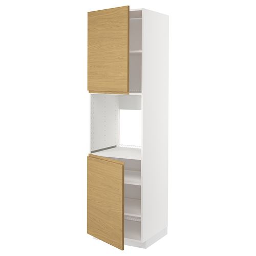 IKEA - METOD, oven high cabinet, VOXTORP oak effect, 60x60x220 cm