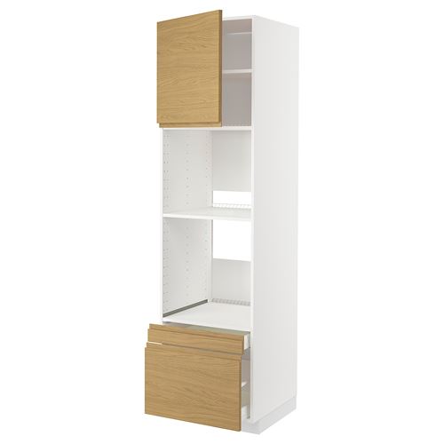 IKEA - METOD/MAXIMERA, oven high cabinet, VOXTORP oak effect, 60x60x220 cm