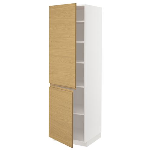 IKEA - METOD, kitchen high cabinet, VOXTORP oak effect, 60x60x200 cm