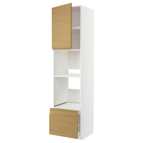 IKEA - METOD/MAXIMERA, oven high cabinet, VOXTORP oak effect, 60x60x240 cm