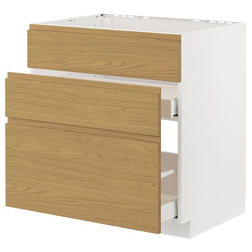 IKEA - METOD/MAXIMERA, sink cabinet, VOXTORP oak effect, 80x60 cm