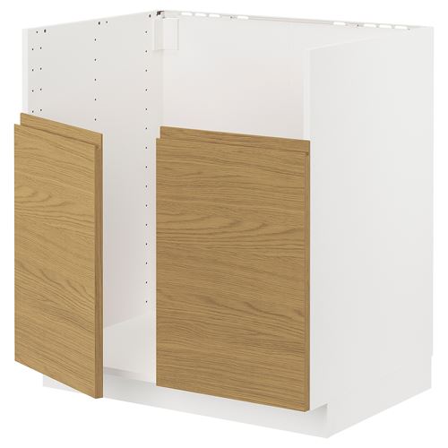 IKEA - METOD, sink cabinet, VOXTORP oak effect, 80x60 cm