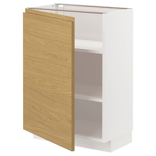 IKEA - METOD, base cabinet with doors, VOXTORP oak effect, 60x37 cm