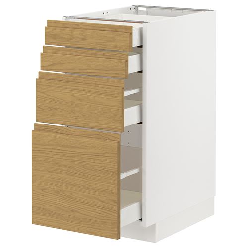 IKEA - METOD/MAXIMERA, base cabinet with drawers, VOXTORP oak effect, 40x60 cm