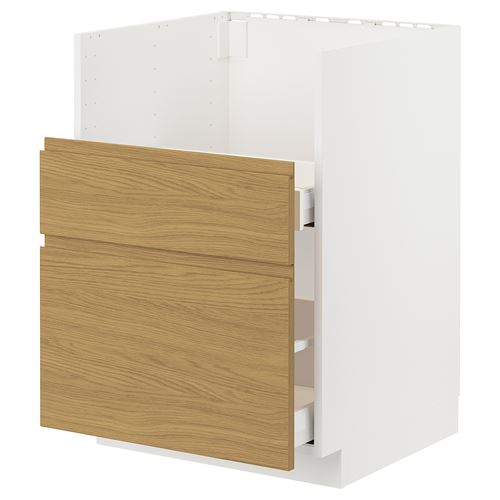 IKEA - METOD/MAXIMERA, sink cabinet, VOXTORP oak effect, 60x60 cm