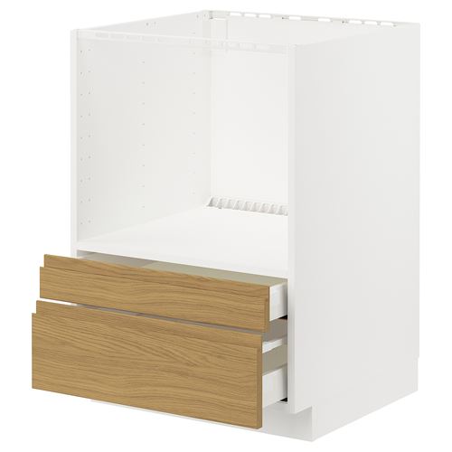 IKEA - METOD/MAXIMERA, microwave base cabinet, VOXTORP oak effect, 60x60 cm