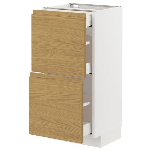 IKEA - METOD/MAXIMERA, base cabinet with drawers, VOXTORP oak effect, 40x37 cm