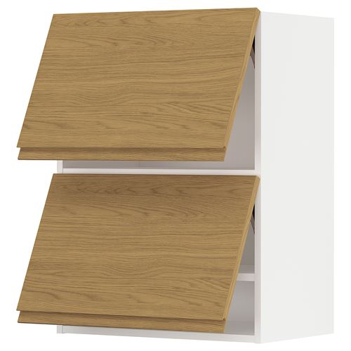 IKEA - METOD, kitchen horizontal wall cabinet, VOXTORP oak effect, 60x80 cm