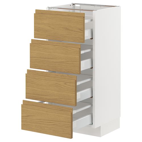 IKEA - METOD/MAXIMERA, base cabinet with drawers, VOXTORP oak effect, 40x37 cm