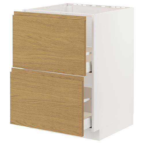 IKEA - METOD/MAXIMERA, sink cabinet, VOXTORP oak effect, 60x60 cm