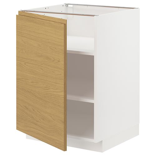 IKEA - METOD, base cabinet with doors, VOXTORP oak effect, 60x60 cm