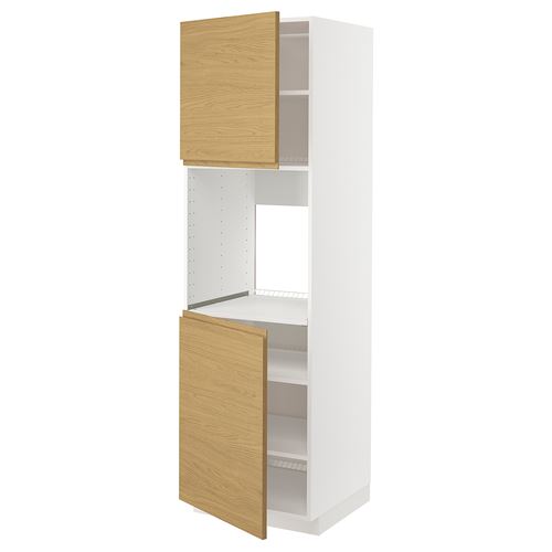 IKEA - METOD, oven high cabinet, VOXTORP oak effect, 60x60x200 cm