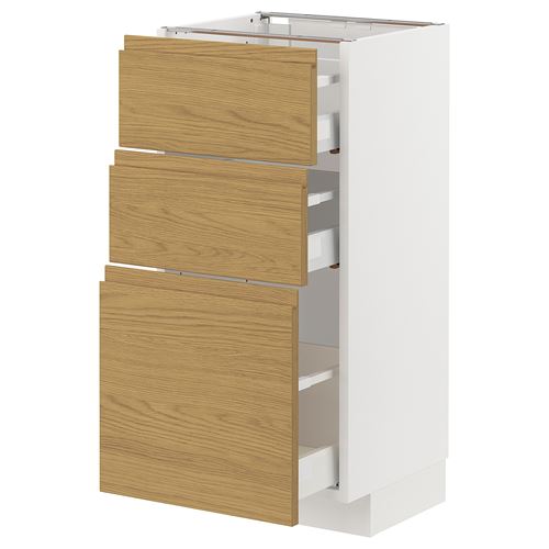 IKEA - METOD/MAXIMERA, base cabinet with drawers, VOXTORP oak effect, 40x37 cm