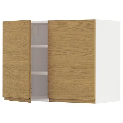 IKEA - METOD, kitchen wall cabinet, VOXTORP oak effect, 80x60 cm