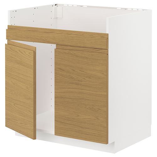 IKEA - METOD, sink cabinet, VOXTORP oak effect, 80x60 cm