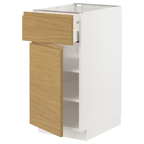 IKEA - METOD/MAXIMERA, base cabinet with drawer and door, VOXTORP oak effect, 40x60 cm