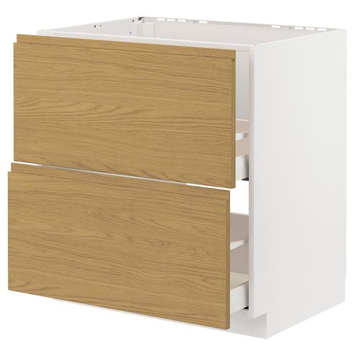 IKEA - METOD/MAXIMERA, sink cabinet, VOXTORP oak effect, 80x60 cm