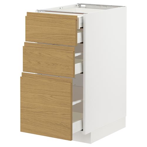 IKEA - METOD/MAXIMERA, base cabinet with drawers, VOXTORP oak effect, 40x60 cm