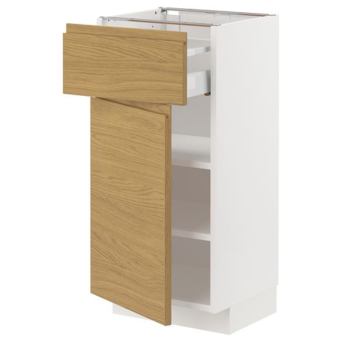 IKEA - METOD/MAXIMERA, base cabinet with drawer and door, VOXTORP oak effect, 40x37 cm