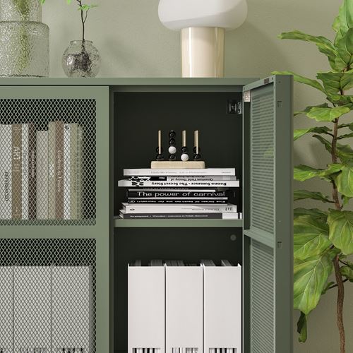 IKEA - IVAR, cabinet with door, grey-green, 160x30x83 cm