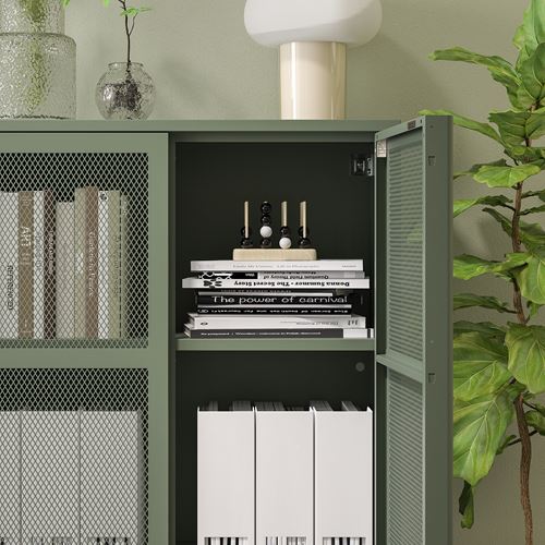 IKEA - IVAR, cabinet with door, grey-green, 80x83 cm