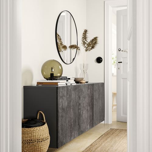 IKEA - BESTA, storage combination, dark grey, 180x42x64 cm