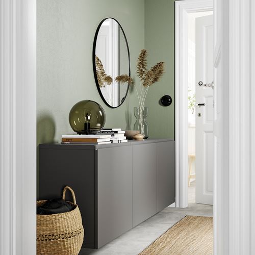 IKEA - BESTA, storage combination, dark grey, 180x42x64 cm