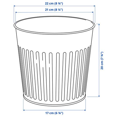 IKEA - CITRONMELISS, çelik saksı, antrasit, 19 cm