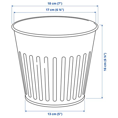 IKEA - CITRONMELISS, çelik saksı, gri, 15 cm