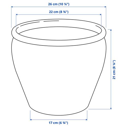 IKEA - AMBRARÖNN, concrete plant pot, white, 19 cm