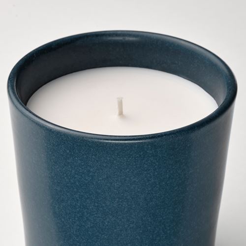 IKEA - FRUKTSKOG, scented candle in pot, black-turquoise, 50 hr