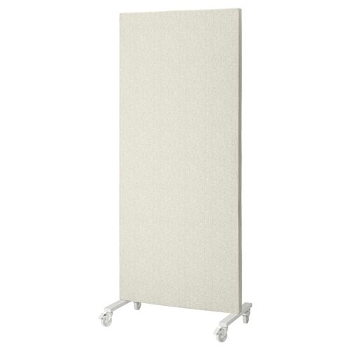 IKEA - MITTZON, acoustic panel with wheels, gunnared beige-white, 85x205 cm