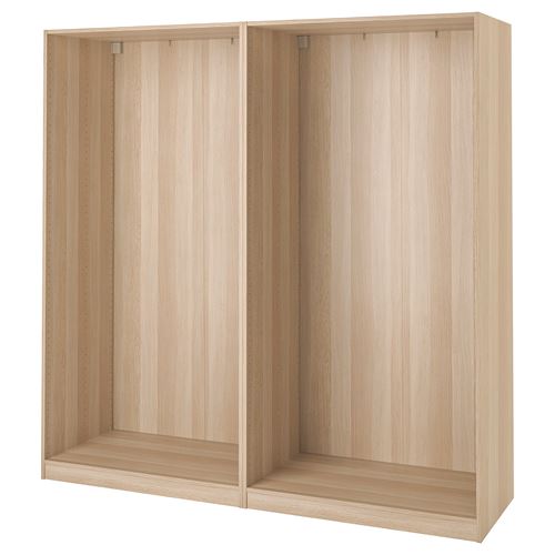 IKEA - PAX, wardrobe frame, white stained oak effect, 200x58x201 cm