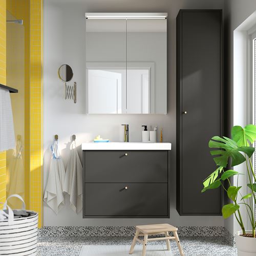 IKEA - HAVBACK, wash-basin cabinet, dark grey, 80x48x63 cm