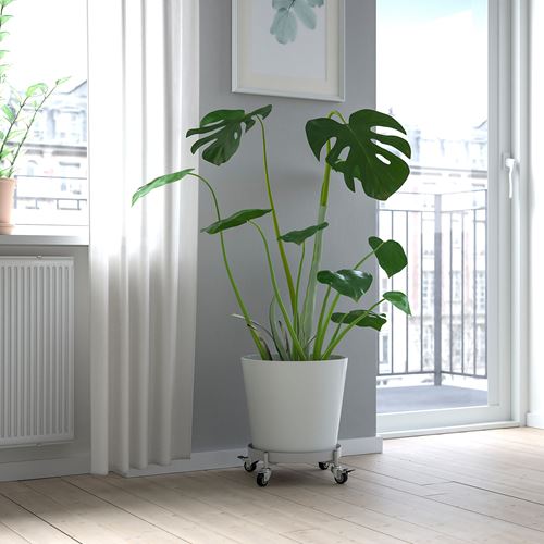 IKEA - OLIVBLAD, plant mover, light grey, 32 cm