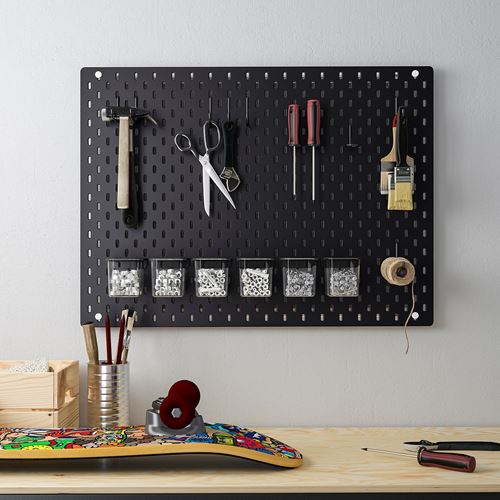 IKEA - SKADIS, pegboard, black, 76x56 cm