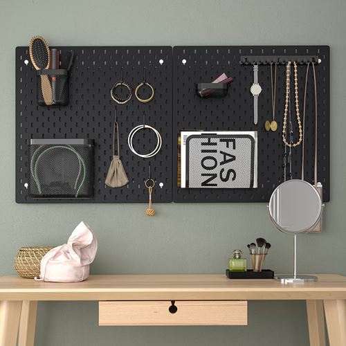 IKEA - SKADIS, pegboard, black, 56x56 cm