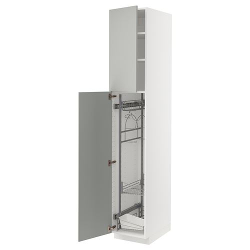 IKEA - METOD, cleaning cabinet, HAVSTORP light grey, 40x60x220 cm