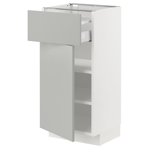 IKEA - METOD/MAXIMERA, base cabinet with drawer and door, HAVSTORP light grey, 40x37 cm