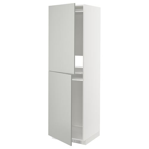 IKEA - METOD, fridge-freezer high cabinet, HAVSTORP light grey, 60x60x200 cm