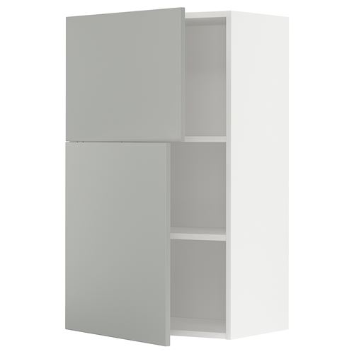 IKEA - METOD, kitchen wall cabinet, HAVSTORP light grey, 60x100 cm