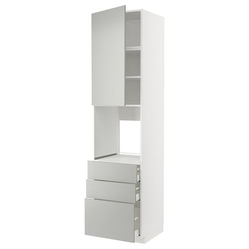 IKEA - METOD/MAXIMERA, oven high cabinet, HAVSTORP light grey, 60x60x240 cm